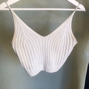 White Cropped Tank